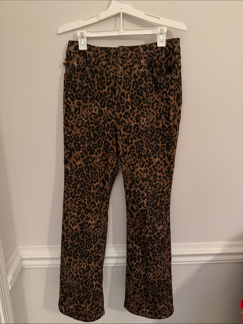 Judy Blue Leopard Print Wide Leg Jeans in Brown & Black